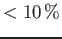 $<10\%$