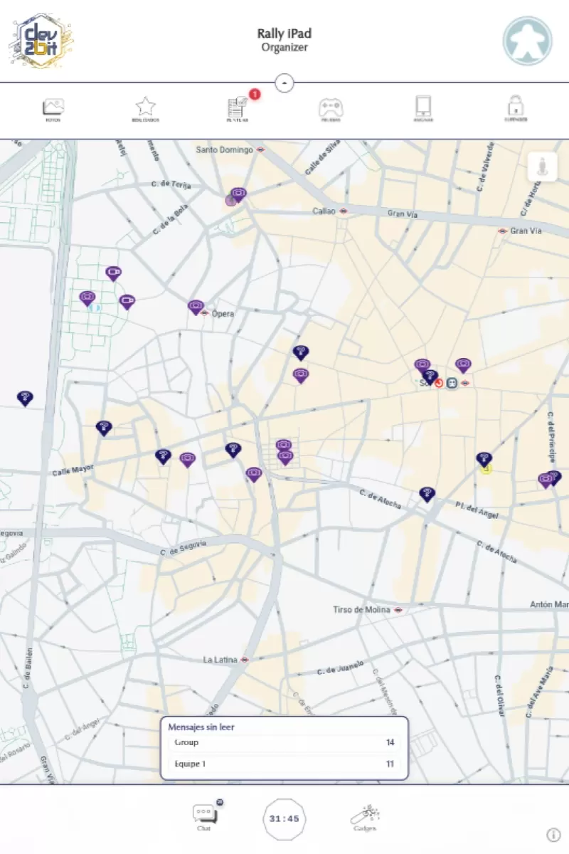 Mapa de Rally iPad en el proyecto Es.Cultura