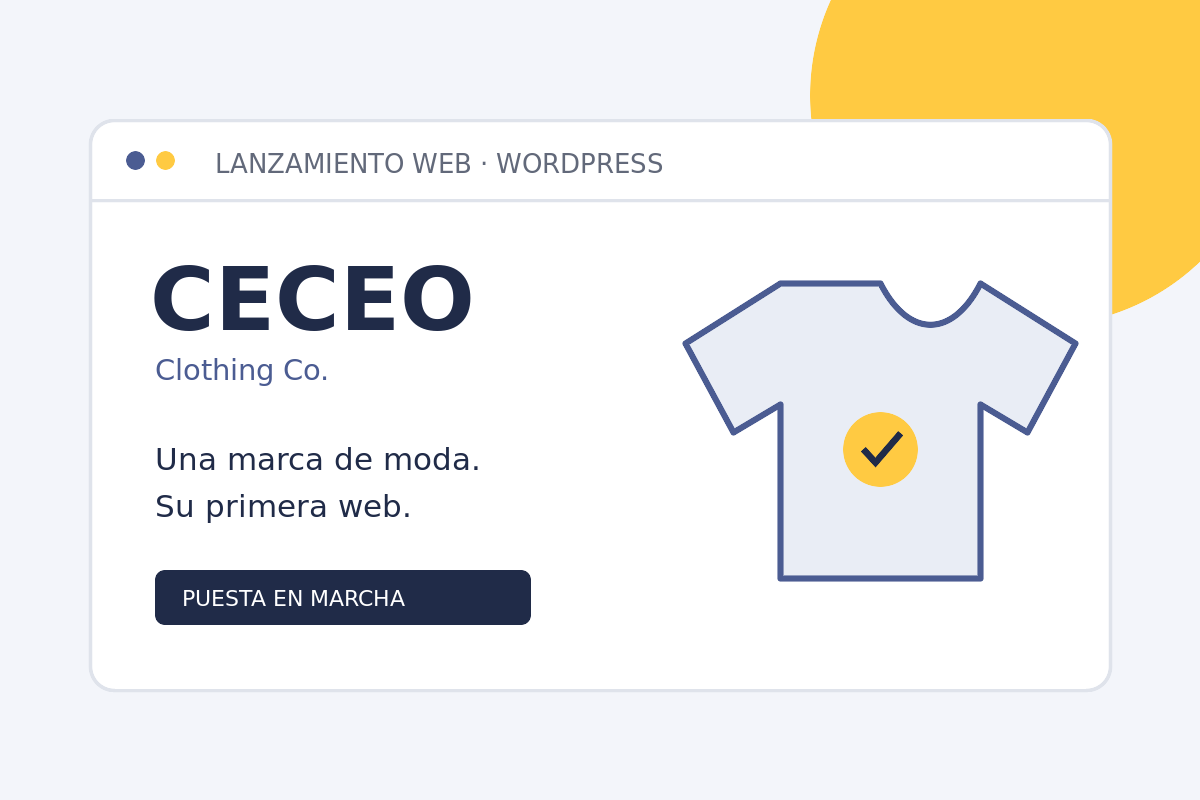 Ilustración del proyecto CECEO: una marca de moda, su web inicial y WordPress