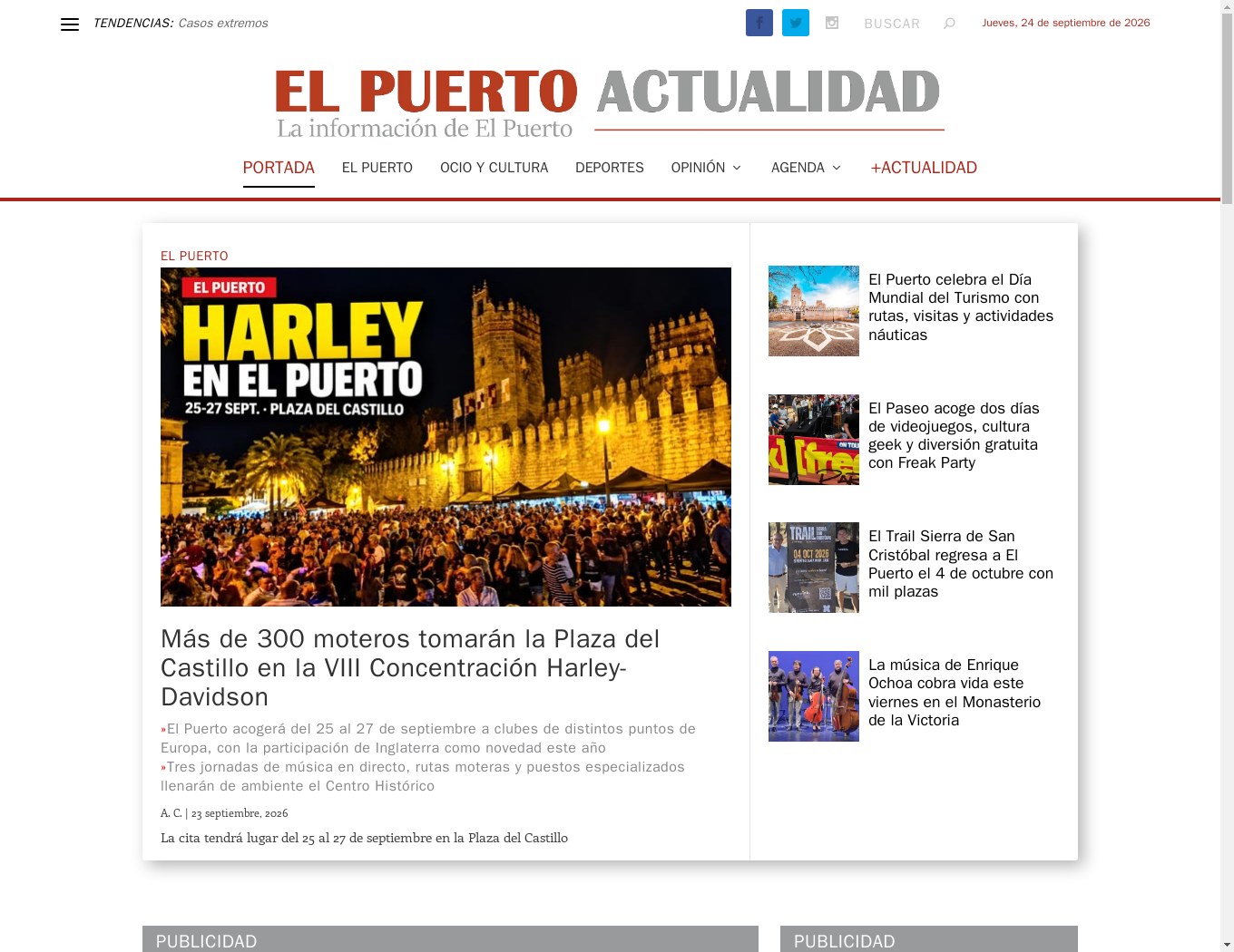 Portada de El Puerto Actualidad, medio de información local de El Puerto de Santa María