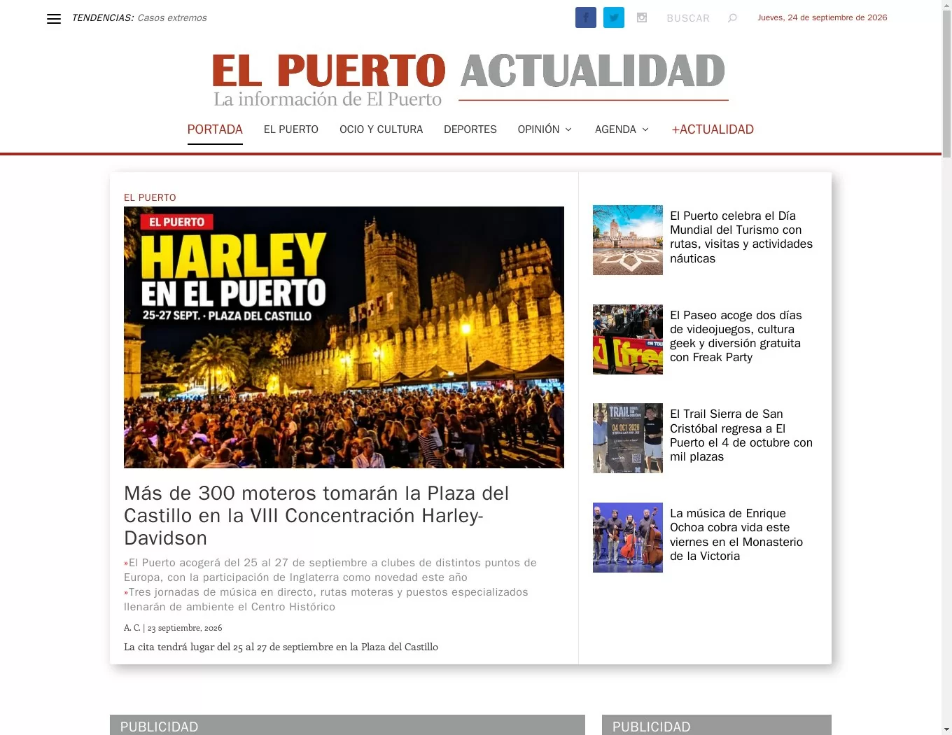 Portada de El Puerto Actualidad, medio de información local de El Puerto de Santa María