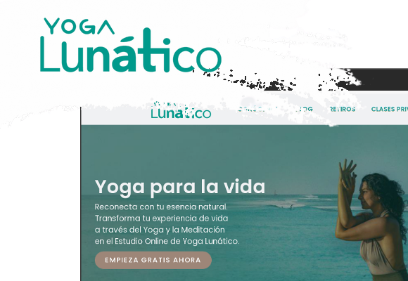 Portada de la web de Yoga Lunático durante nuestra etapa de trabajo